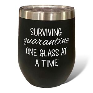 Nwot Quarantine Survival Glass 12 ounce Stainless Steel Stemless Wine Glass
